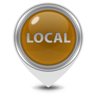 Beyaz arka plan üzerinde yerel işaretçi simgesi