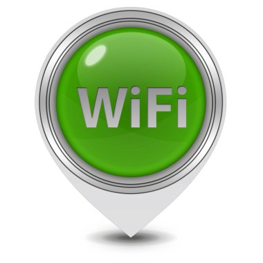 WiFi işaretçi simgesi beyaz zemin üzerine