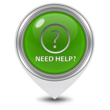 İşaretçi simgesi beyaz zemin üzerine yardım