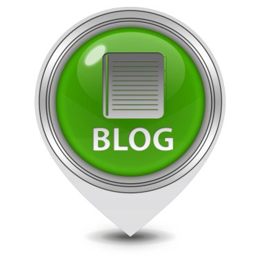 Blog işaretçi simgesi beyaz zemin üzerine