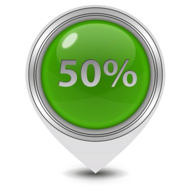 fivety yüzde işaretçi simgesi beyaz zemin üzerine