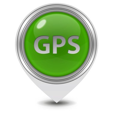 GPS işaretçi simgesi beyaz zemin üzerine