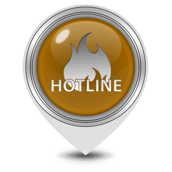 Hotline icône pointeur sur fond blanc — Photo