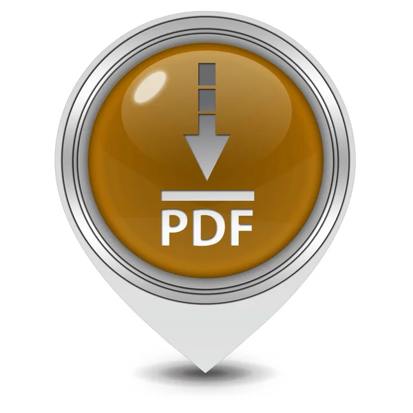 Pdf ícone de ponteiro de download no fundo branco — Fotografia de Stock
