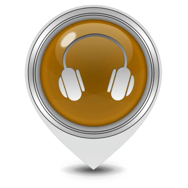 Headset-Zeiger-Symbol auf weißem Hintergrund — Stockfoto