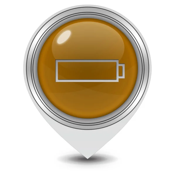Battery pointer icon on white background — Stock Photo, Image