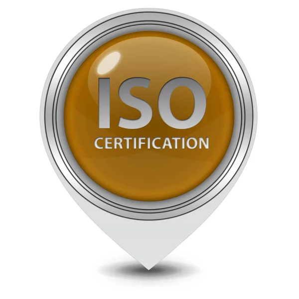 Iso certification pointer icon on white background — Stock Photo, Image