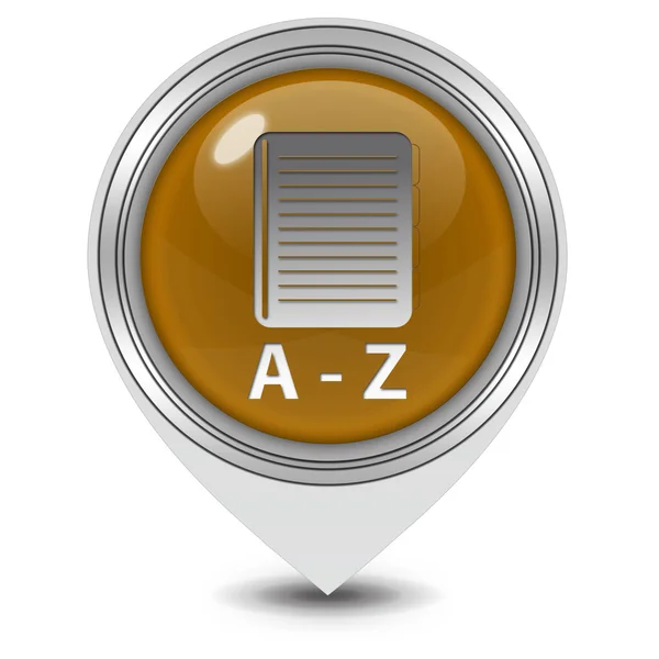 A'dan Z'ye işaretçi simgesi beyaz zemin üzerine — Stok fotoğraf