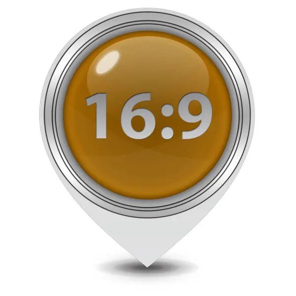 16:9 pointer icon on white background — Stock Photo, Image