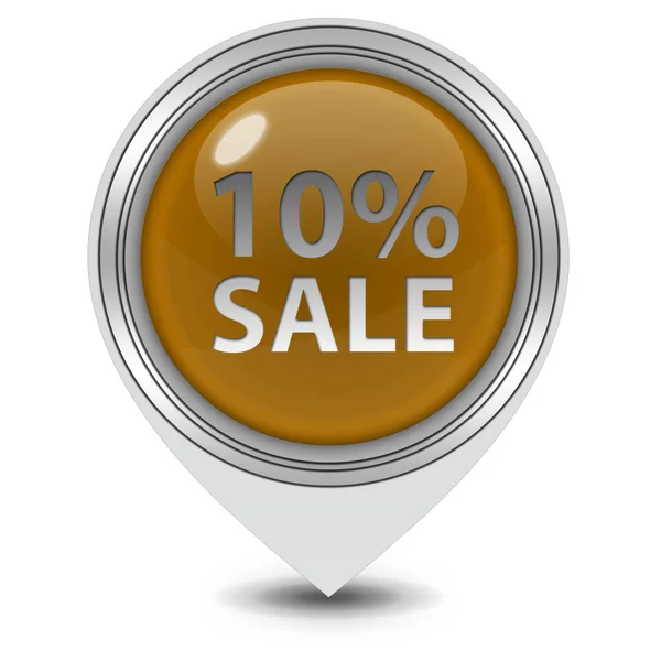 Sale ten percent pointer icon on white background — Stock Photo, Image