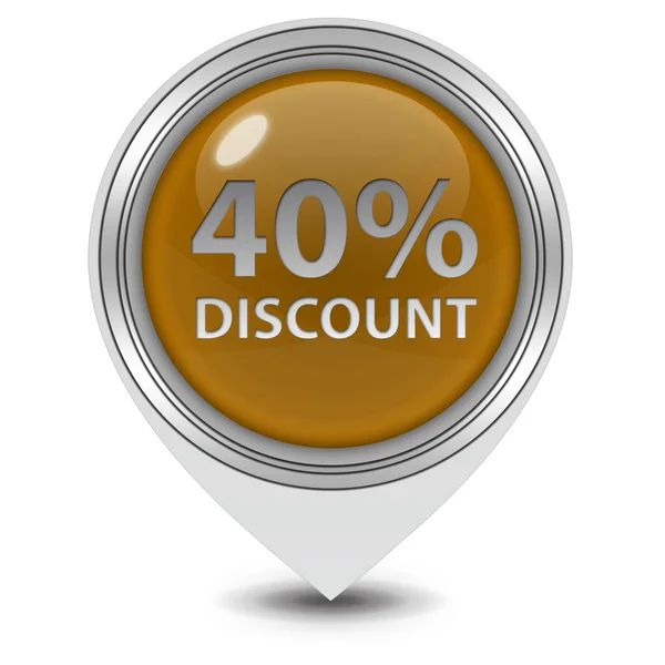 Discount forty percent pointer icon on white background — Stock Photo, Image