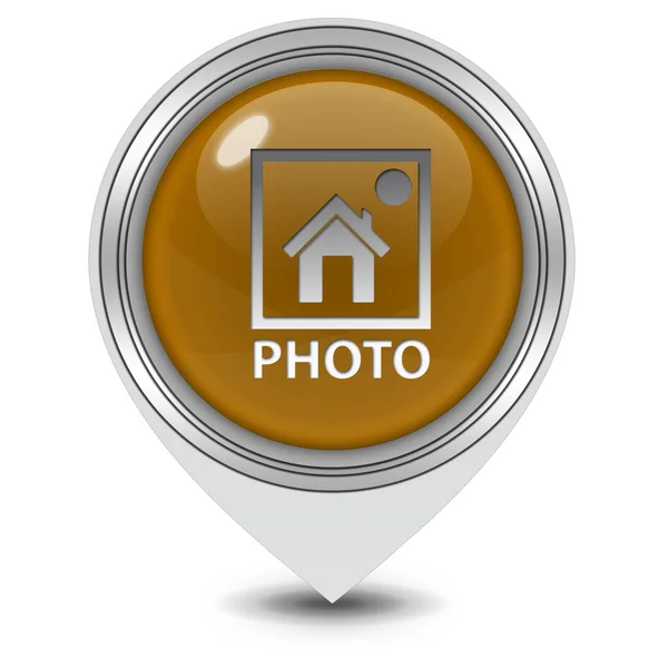 Ícone do ponteiro da foto no fundo branco — Fotografia de Stock