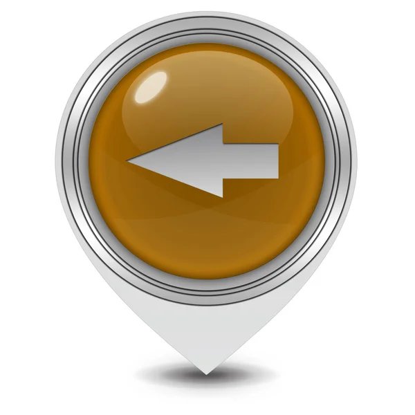 Left Arrow pointer icon on white background — Stock Photo, Image