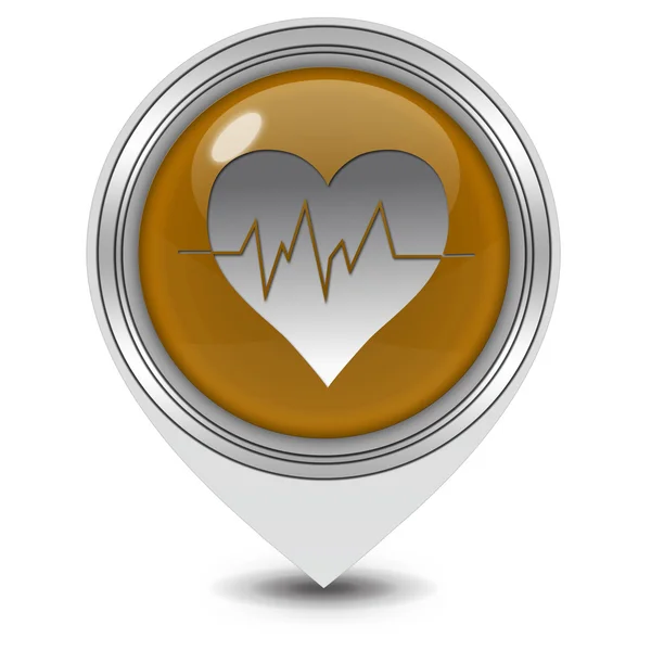 Herzzeiger-Symbol auf weißem Hintergrund — Stockfoto