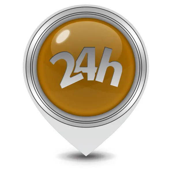 24 hours pointer icon on white background — Stock Photo, Image