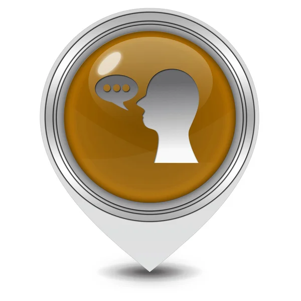 Talk pointer icon on white background — Stock Photo, Image