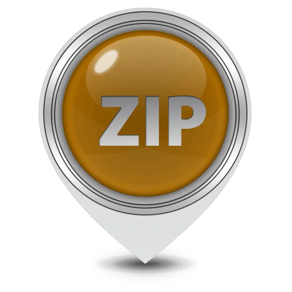 白い背景の上の zip ポインター アイコン — ストック写真