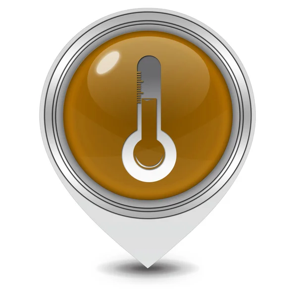 Temperature pointer icon on white background — Stock Photo, Image