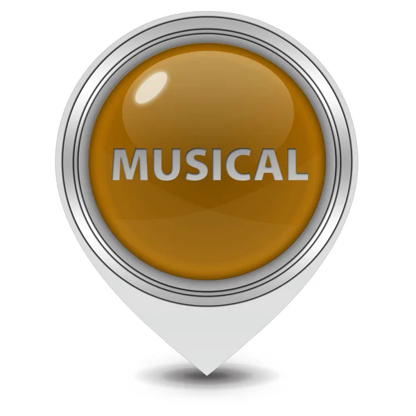 Musical pointer icon on white background — Stock Photo, Image