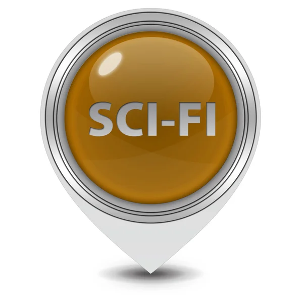 Scifi-Zeigersymbol auf weißem Hintergrund — Stockfoto