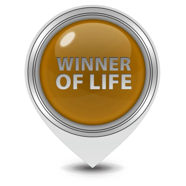 Winner of life pointer icon on white background — Stock Photo, Image