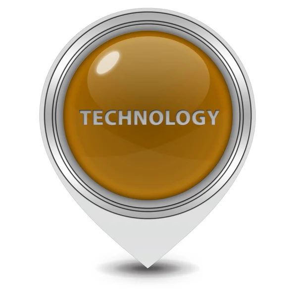 Teknoloji işaretçi simgesi beyaz arka plan üzerinde — Stok fotoğraf