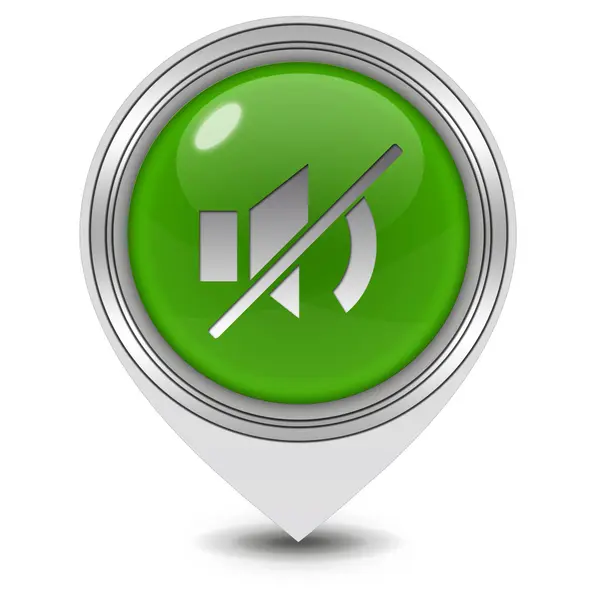 Mute pointer icon on white background — Stock Photo, Image