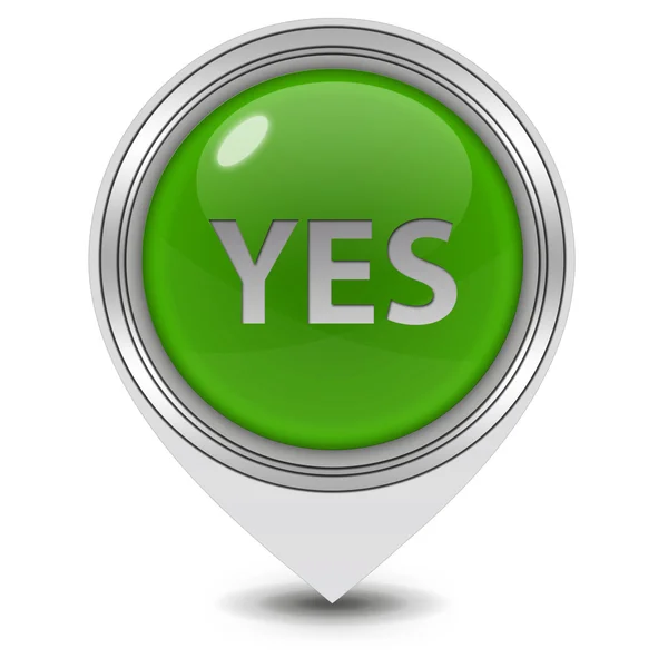 Yes pointer icon on white background — Stock Photo, Image