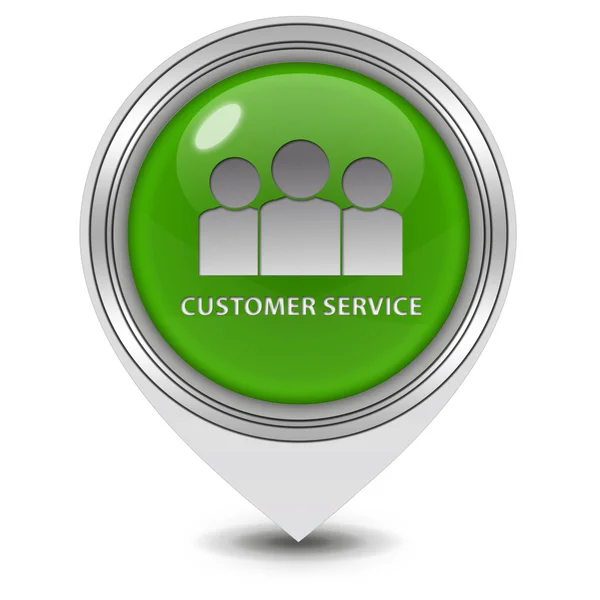 Значок указателя обслуживания клиентов на белом фоне — стоковое фото