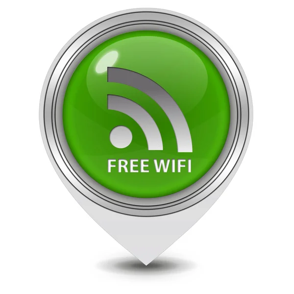 白色背景上的免费 wifi 上网指针图标 — 图库照片