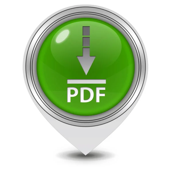 PDF download aanwijzer icon op witte achtergrond — Stockfoto