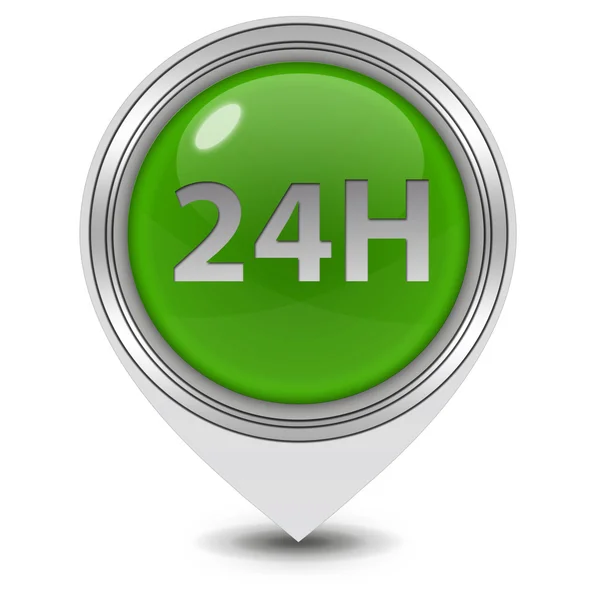 24 Stunden Zeiger-Symbol auf weißem Hintergrund — Stockfoto