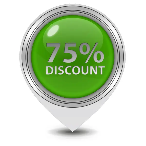 Discount 75 pointer icon on white background — Stock Photo, Image