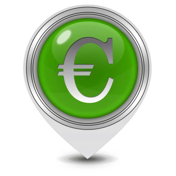 Euron pekaren ikon på vit bakgrund — Stockfoto