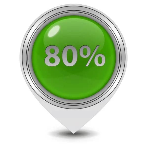 Eighty percent pointer icon on white background — Stock Photo, Image