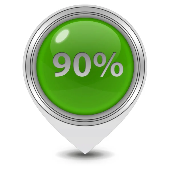 Ninety percent pointer icon on white background — Stock Photo, Image