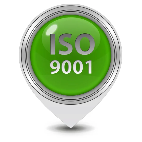 Iso 9001 icône de pointeur sur fond blanc — Photo
