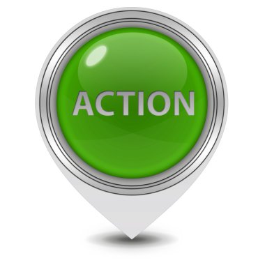 eylem işaretçi simgesi beyaz zemin üzerine