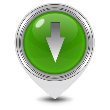 Beyaz arka plan üzerinde ok işaretçi simgesi