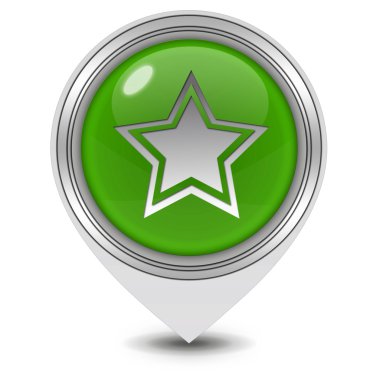 Yıldız işaretçi simgesi beyaz arka plan üzerinde