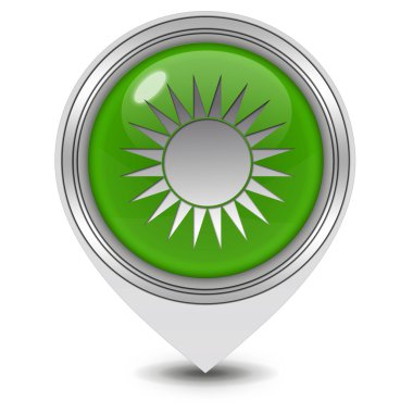 Güneş işaretçi simgesi beyaz arka plan üzerinde