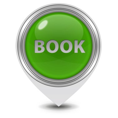 Kitap işaretçi simgesi beyaz arka plan üzerinde