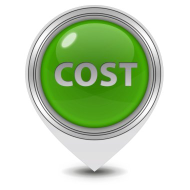 Beyaz arka plan üzerinde maliyet işaretçi simgesi