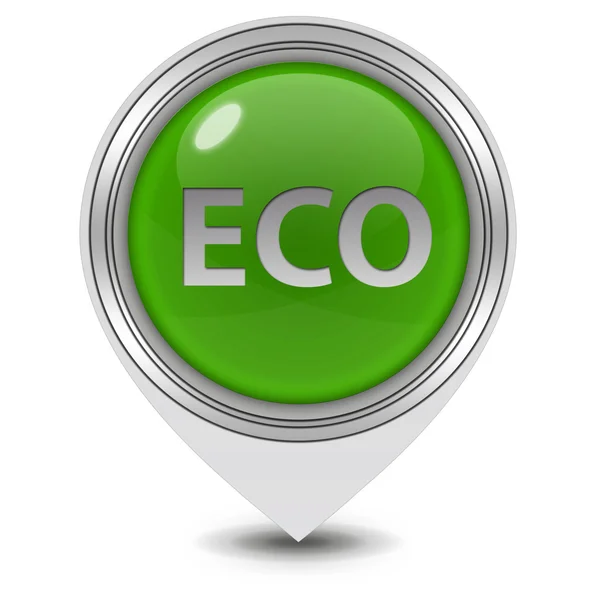 Icône de pointeur eco sur fond blanc — Photo