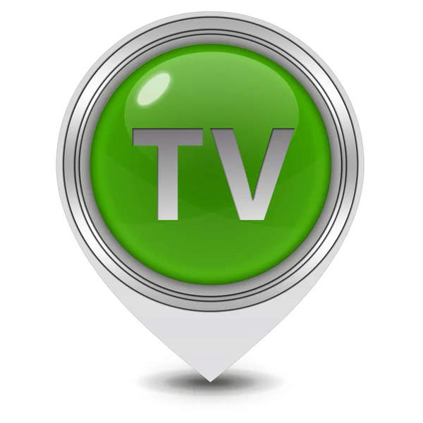 Ícone de ponteiro de TV no fundo branco — Fotografia de Stock
