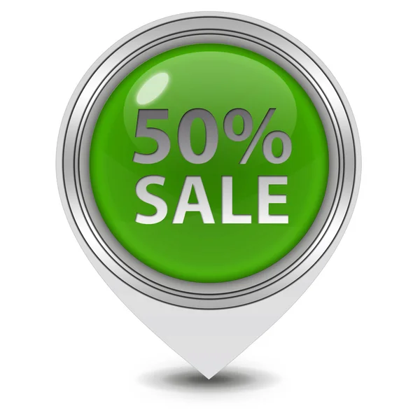 Sale fifty percent pointer icon on white background — Stock Photo, Image