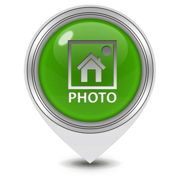 Aanwijzer fotopictogram op witte achtergrond — Stockfoto