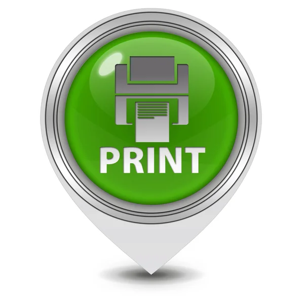 Print pointer icon on white background — Stock Photo, Image