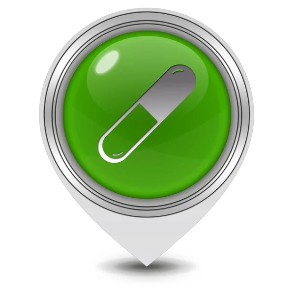 Ikona ukazatele pilulku na bílém pozadí — Stock fotografie