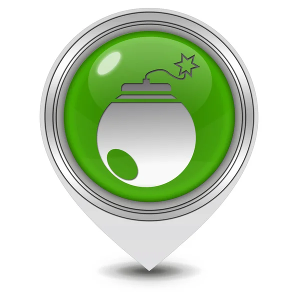 Bomb pointer icon on white background — Stock Photo, Image